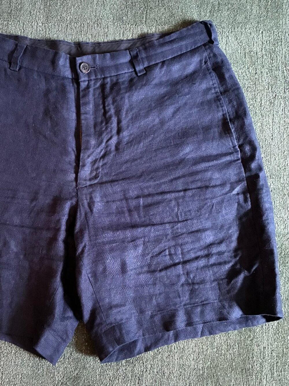 Brooks Brothers Navy Linen Shorts (35)